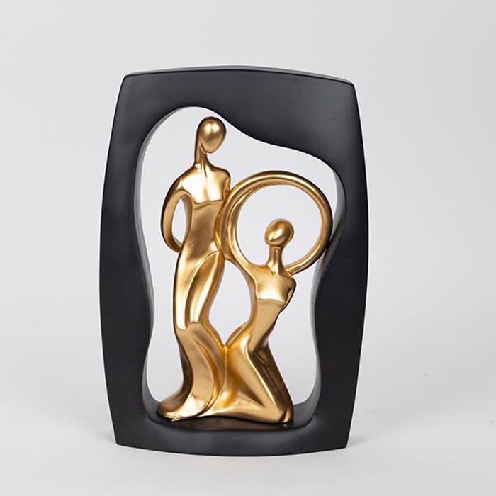 ESTHETI home Diakosmitiko me Anthropous Xruso/Mavro 19x6.5x27.6cm 752-19046
